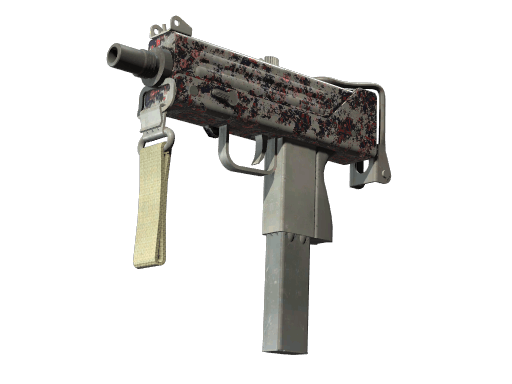MAC-10 | Red Filigree - Battle-Scarred